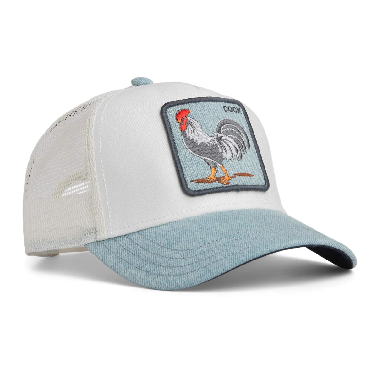 Denim Rooster Trucker Hat Goorin Bros. 101-2957-DEN02-O/S Caps & Hats One Size / Light Denim