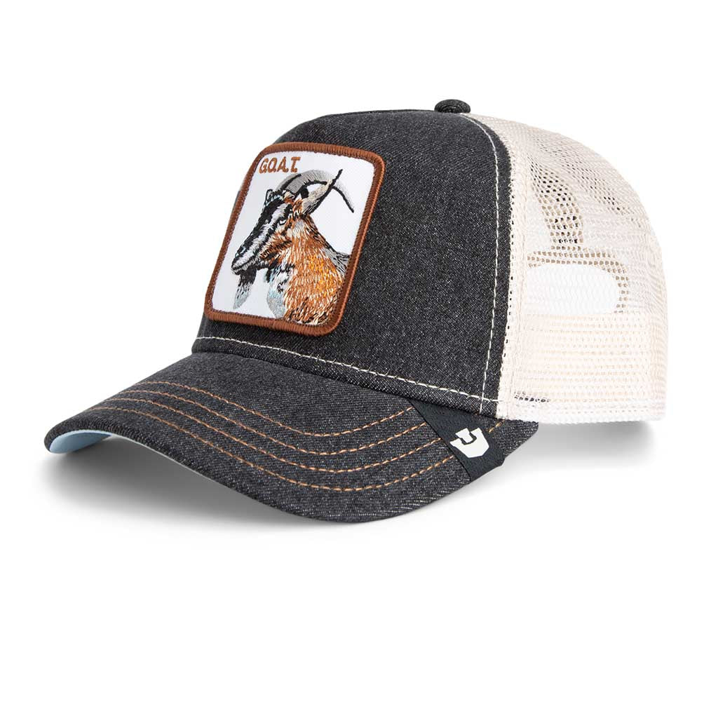 The GOAT Trucker Hat Goorin Bros. 101-0385-DEN01 Caps & Hats One Size / Dark Denim