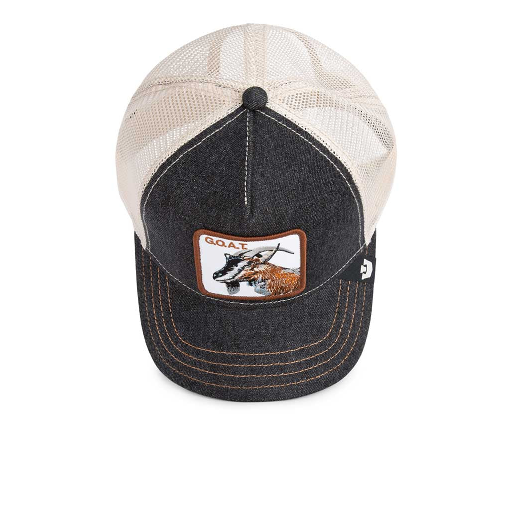 The GOAT Trucker Hat Goorin Bros. 101-0385-DEN01 Caps & Hats One Size / Dark Denim