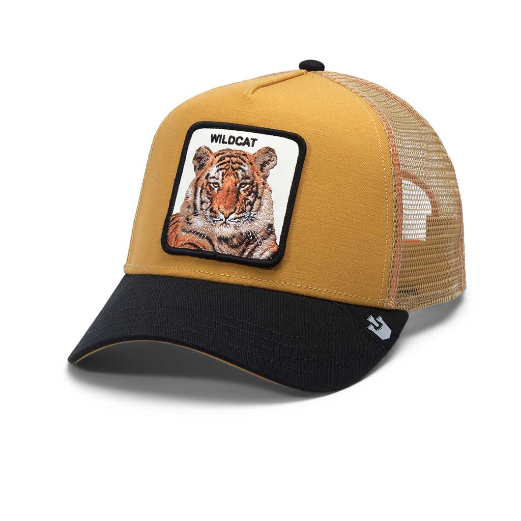 Wildcat Tiger Trucker Hat One Size Mustard