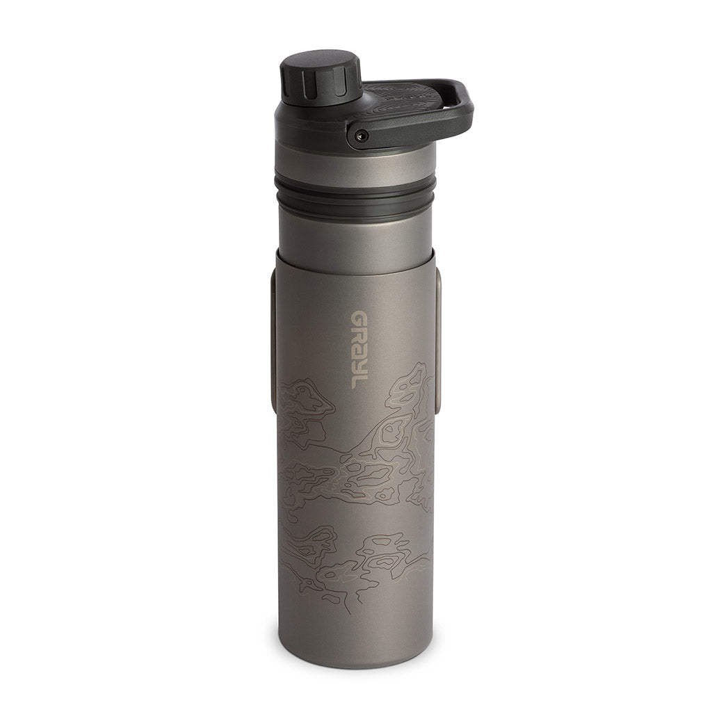 UltraPress Water Purifier | Titanium Grayl 511-SEA-COV Water Filters 500ml / Titanium/Covert Black