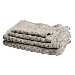 Linen Travel Towel | Waffle - Face Towel / Raw/Natural
