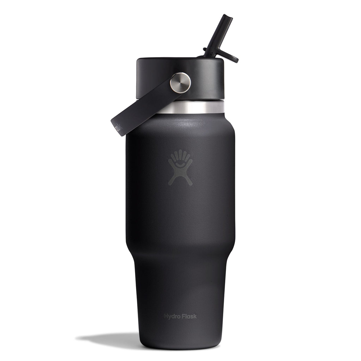 24 oz Wide Mouth w/ Flex Straw Cap Hydro Flask WT24CFS001 Water Bottles 24 oz / Black