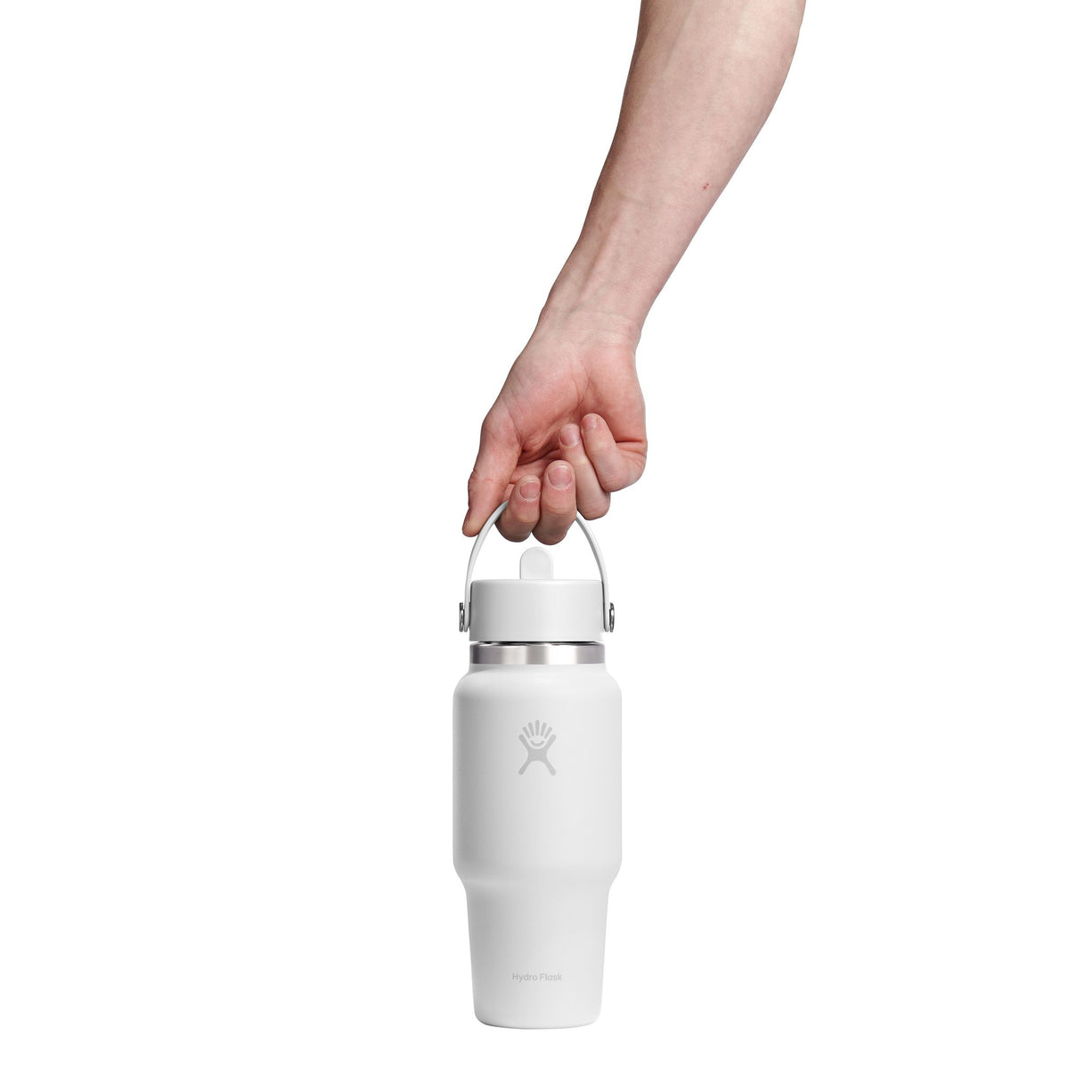 24 oz Wide Mouth w/ Flex Straw Cap Hydro Flask WT24CFS110 Water Bottles 24 oz / White