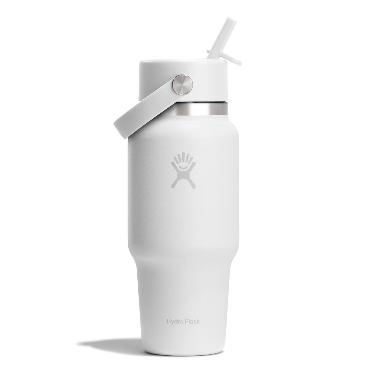 24 oz Wide Mouth w/ Flex Straw Cap Hydro Flask WT24CFS110 Water Bottles 24 oz / White