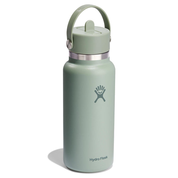 32 oz Wide Mouth w/ Flex Straw Cap Hydro Flask W32CFS374 Water Bottles 32 oz / Agave
