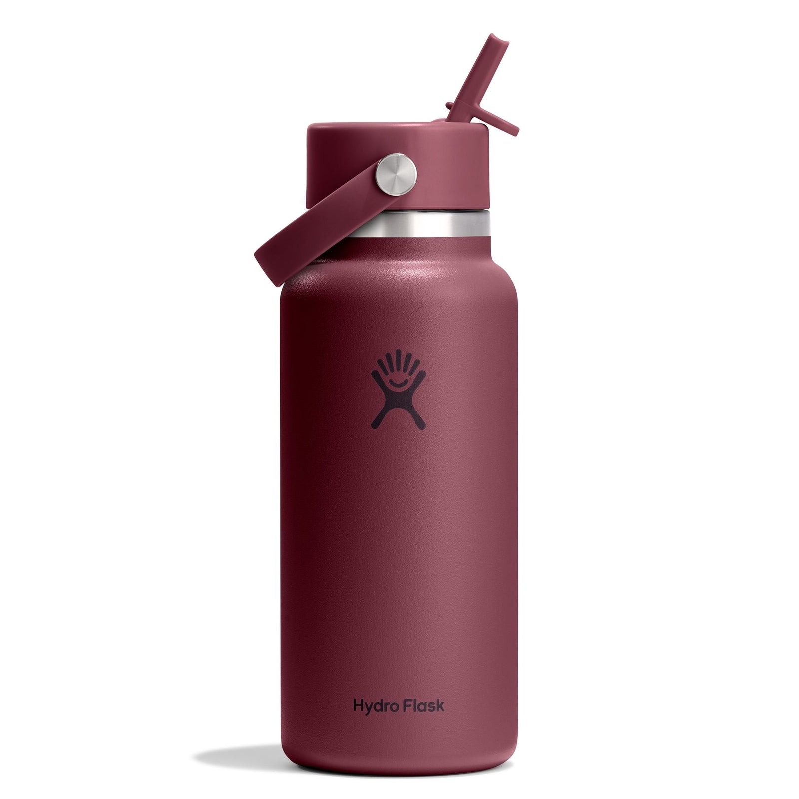 32 oz Wide Mouth w/ Flex Straw Cap Hydro Flask W32CFS674 Water Bottles 32 oz / Burgundy