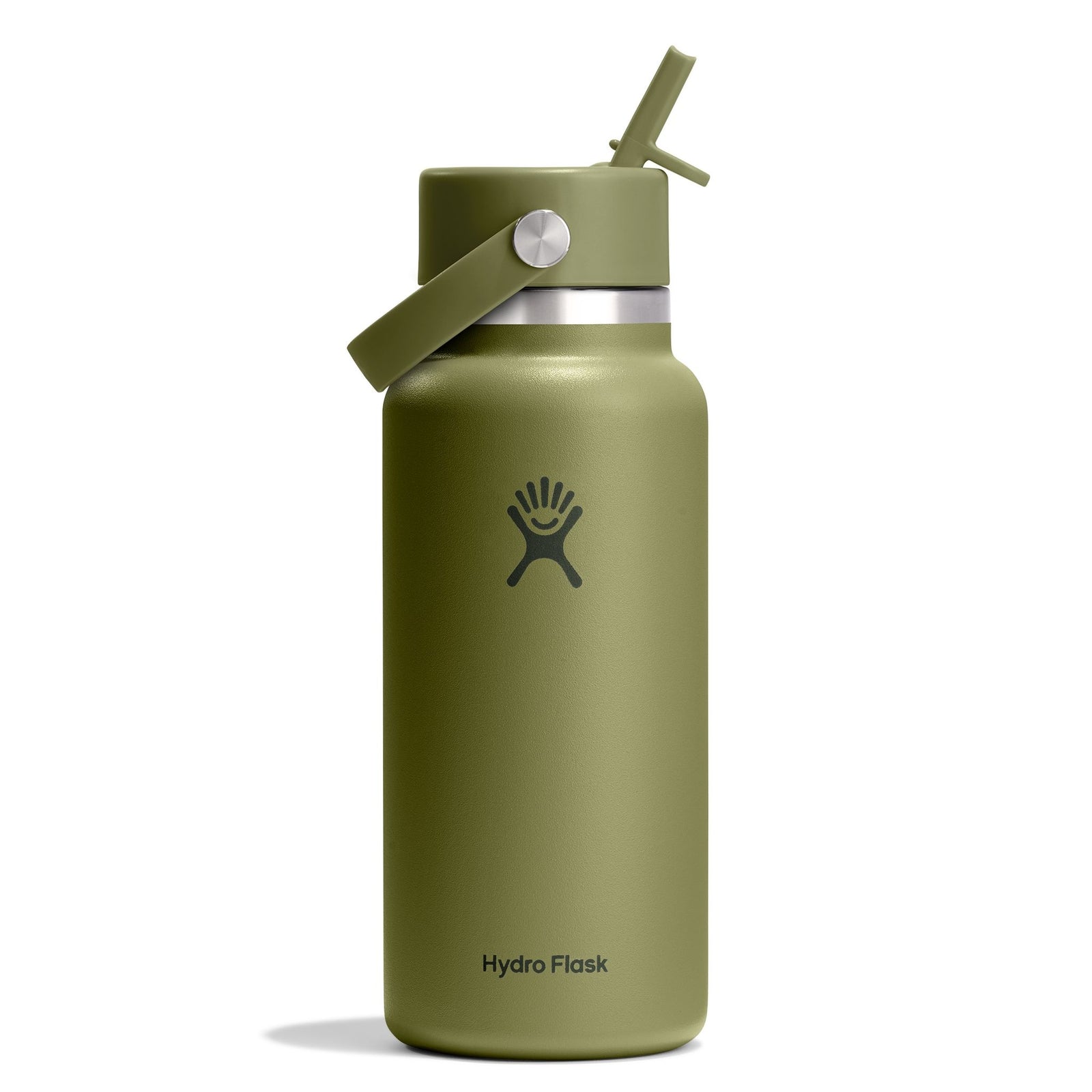 32 oz Wide Mouth w/ Flex Straw Cap Hydro Flask W32CFS346 Water Bottles 32 oz / Palmer Green
