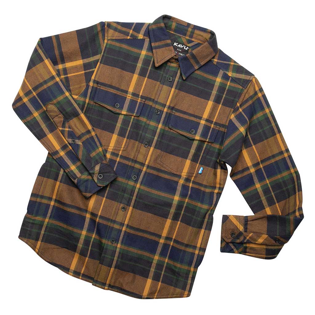 KAVU | Carrick Bend | Mens Checked Shirt Jacket | Bronze Pond - WildBounds