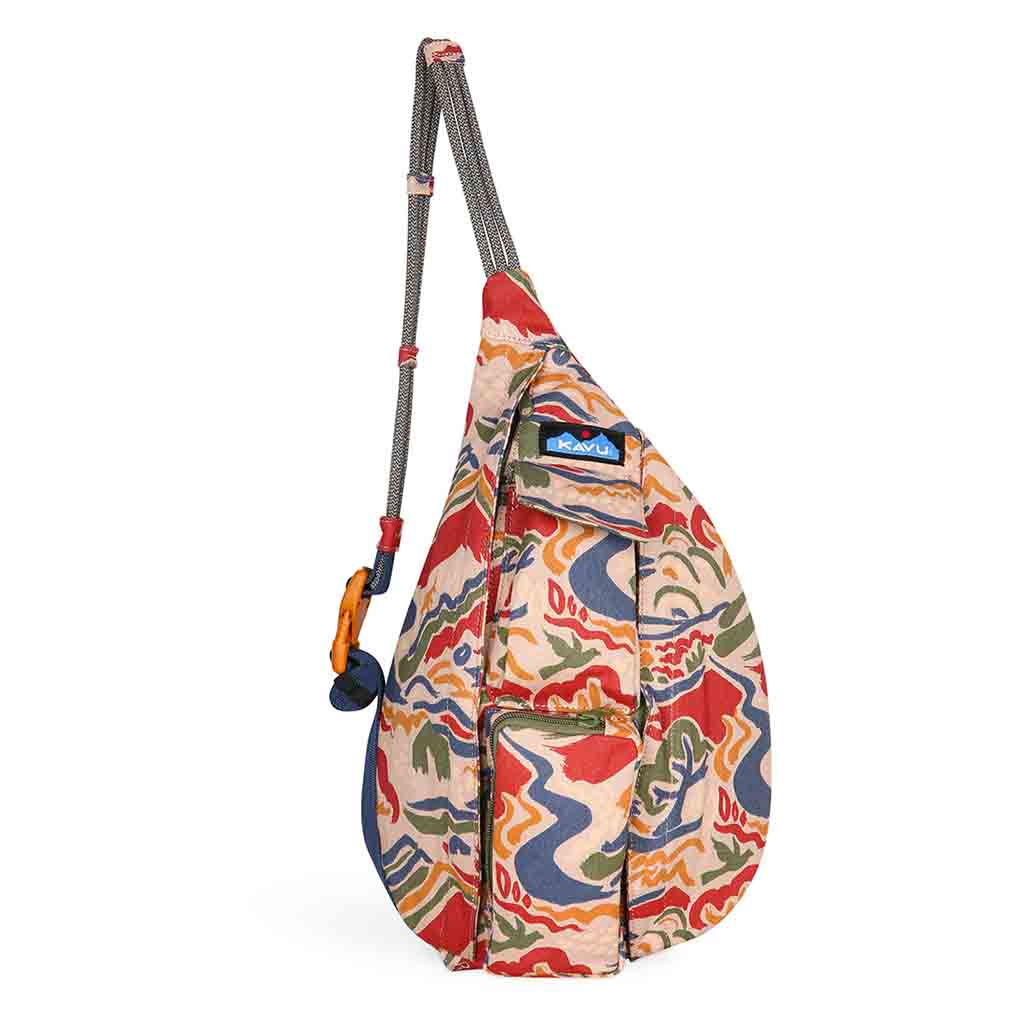 kavu mini rope bag crossbody shoulder cotton backpack so you can adjust your carrying style on the fly and carry on with your adventures. KAVU | Rope Bag |