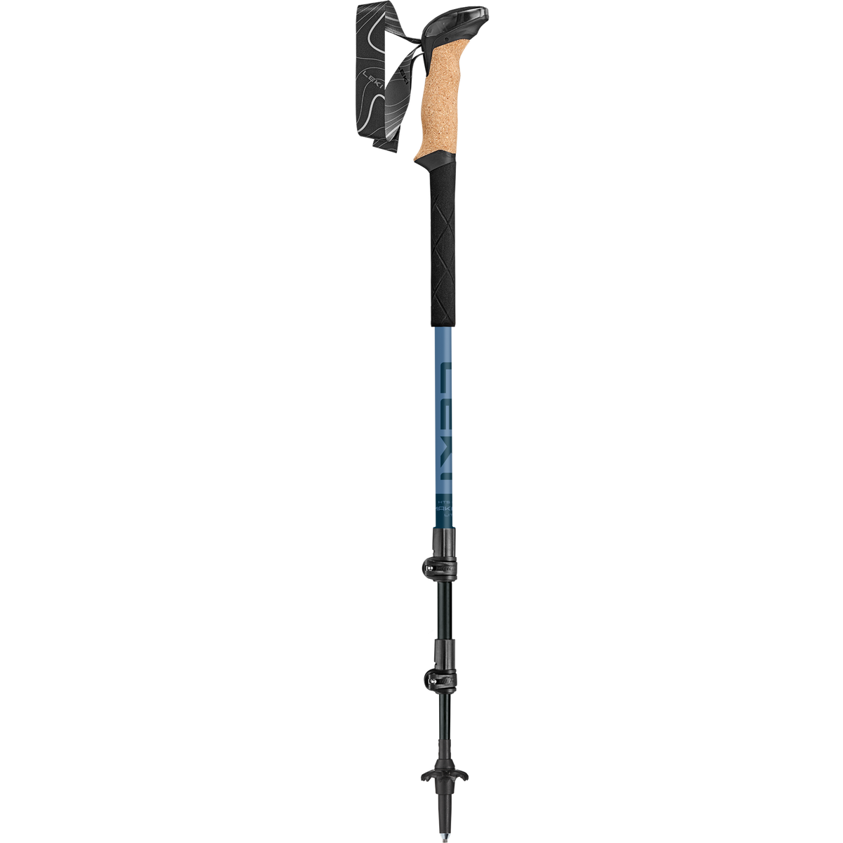 Makalu Cork Lite (Pair) Leki 656210893S Walking Poles 100-135cm / Dark Stone Blue