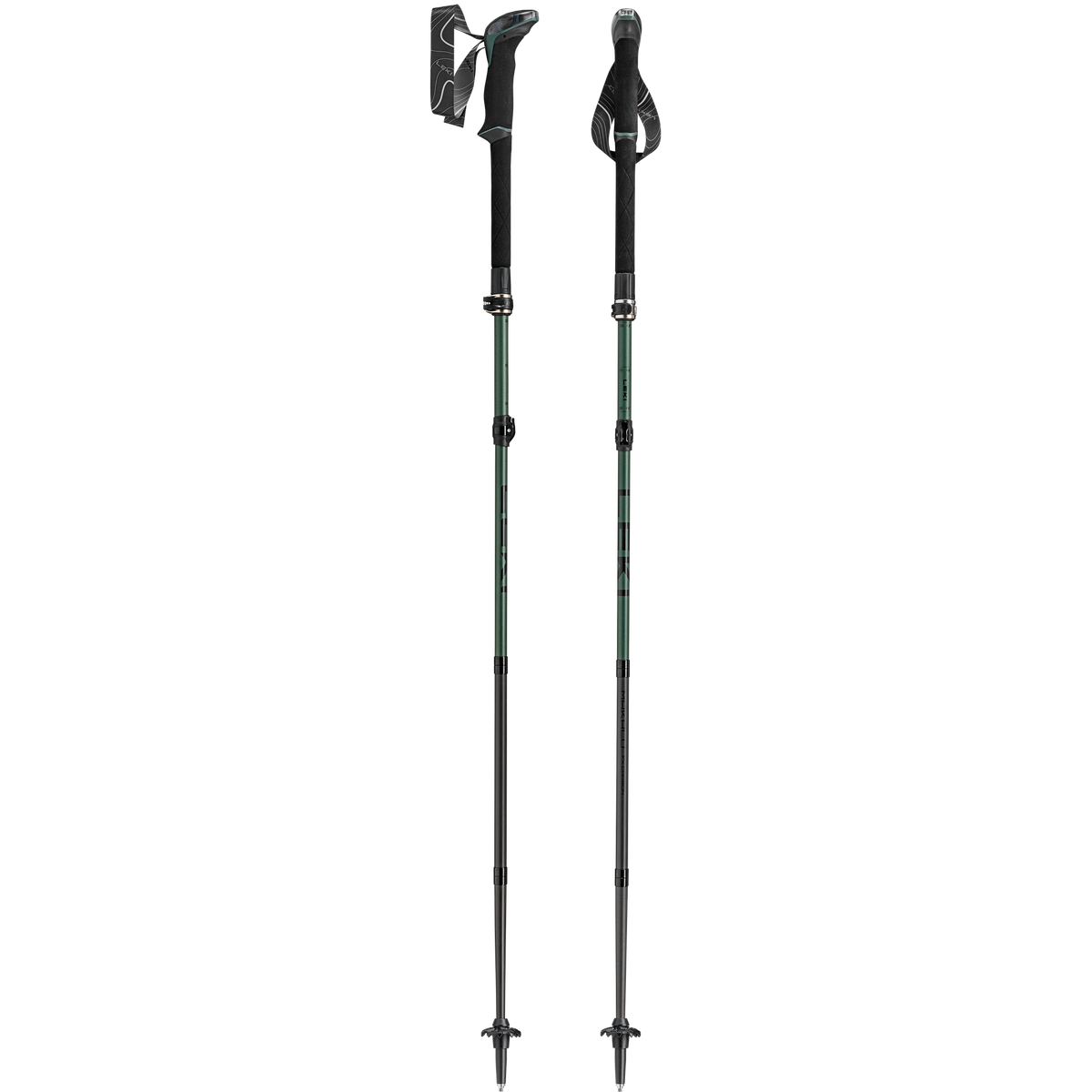 Makalu FX Carbon (Pair) Leki 65620621S Walking Poles 110-130cm / Natural Carbon/Malachite Green Black