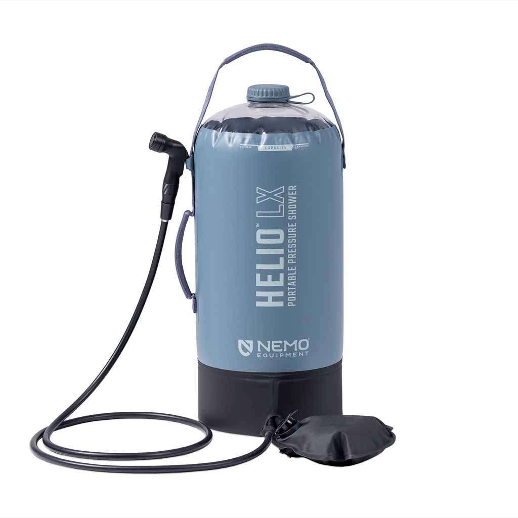 Helio LX Pressure Shower NEMO Equipment 811666036094 Camp Showers 22L / Fortress/Silt/Black
