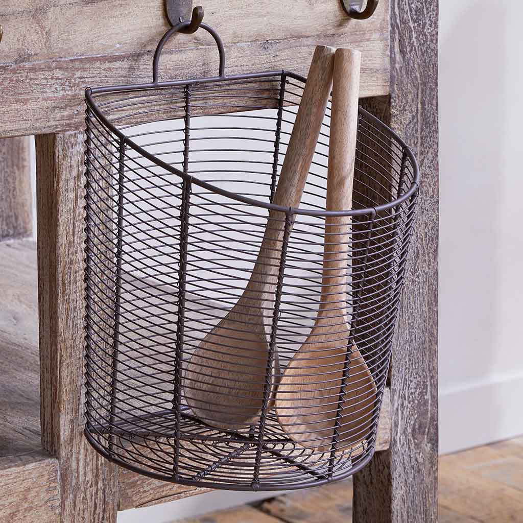 Inkollu Wall Hung Baskets nkuku IB7001 Baskets Set of 2 / Aged Brass