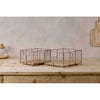 Kochi Iron & Mango Wood Baskets nkuku KO0301 Baskets Set of 2 / Brown