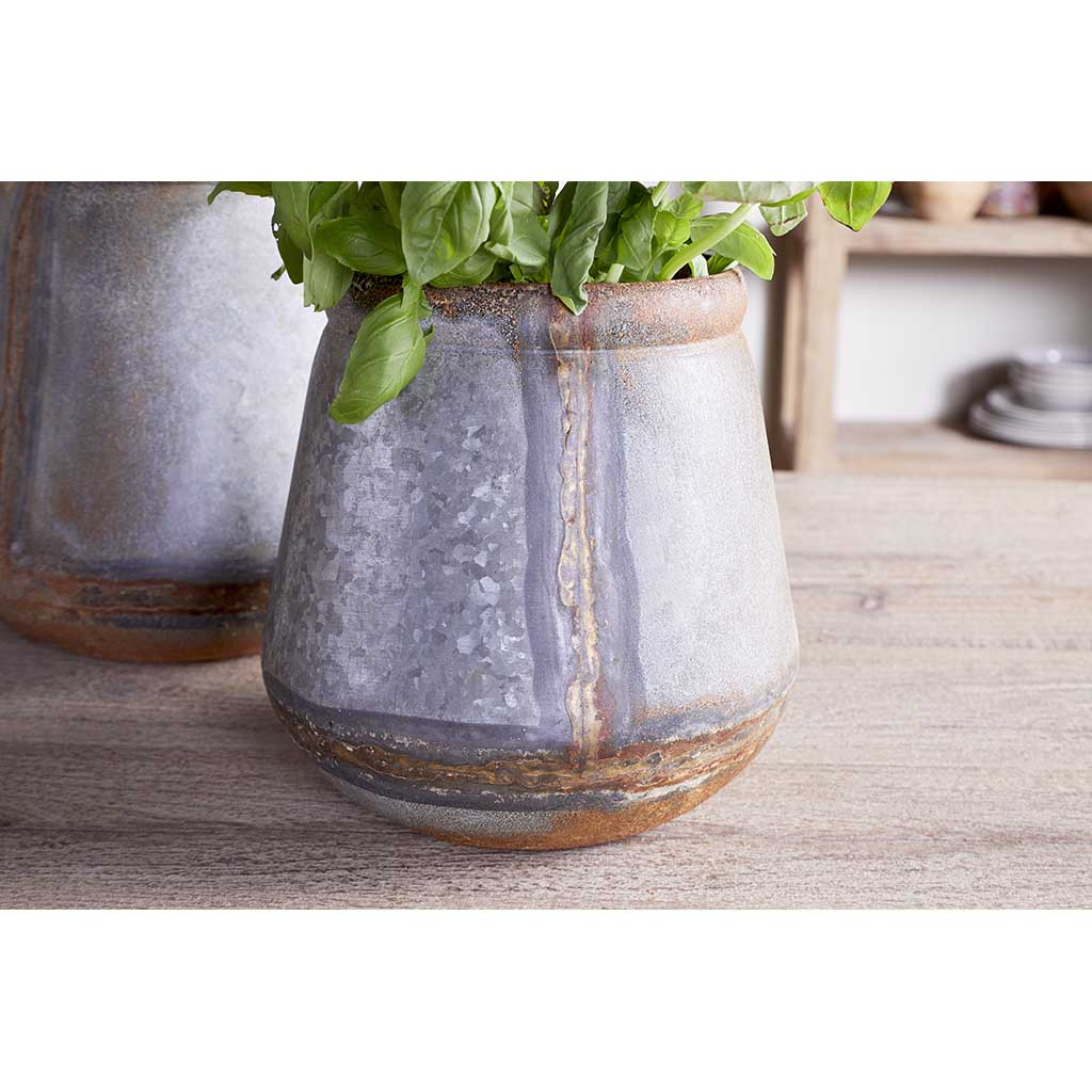 nkuku plant pot nkuku | Mamba Outdoor Planter | Aged Zinc Planter | Aged Zinc