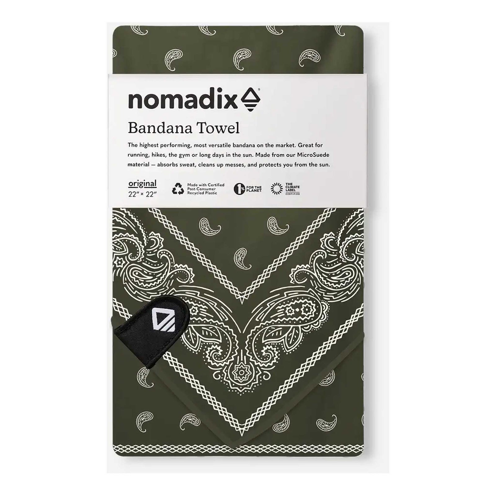 Bandana Towel Nomadix TBN-PAIS-107 Travel Towels One Size / Paisley Forest Green