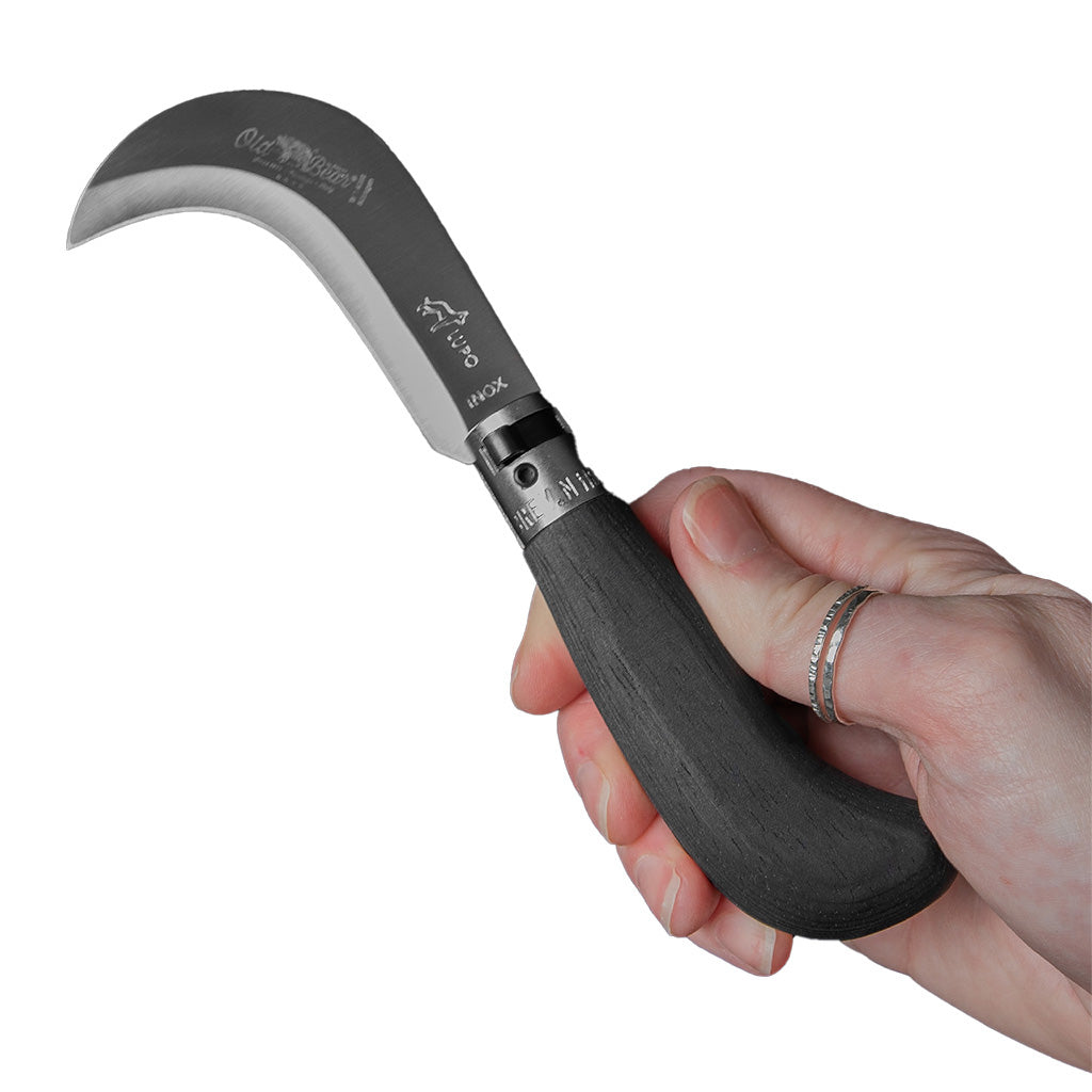Black Wood Folding Pruner Knife | Stainless Steel Old Bear Pocket Knives