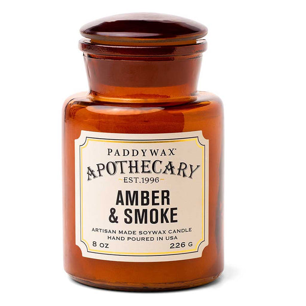 Apothecary Glass Candle | Amber & Smoke Paddywax APG808EU Candles 8 oz / Amber