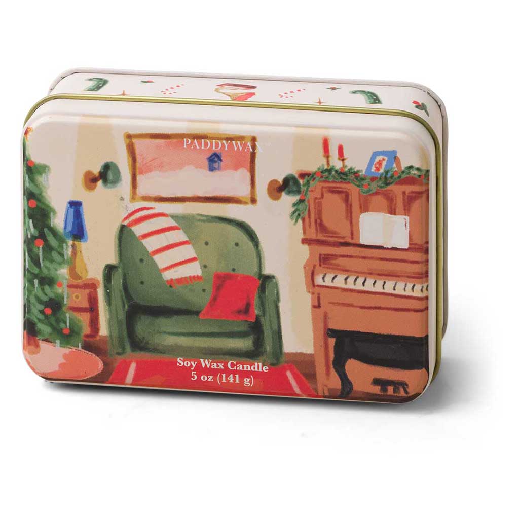 Christmas Tin | Pomegranate &amp; Spruce Paddywax CT0505EU Candles 5oz / Piano