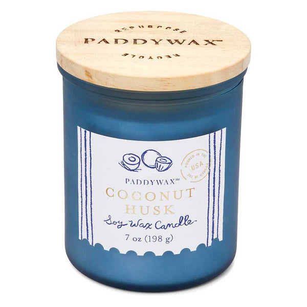 Coastal Glass Candle | Coconut Husk Paddywax CST0803EU Candles 7oz / Sea Blue