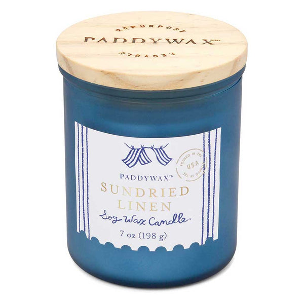 Coastal Glass Candle | Sundried Linen Paddywax CST0805EU Candles 7oz / Sea Blue