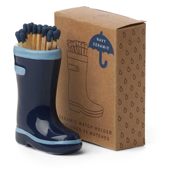 Wellington Boot Matches Holder Paddywax ACC33EU Candles One Size / Navy Blue