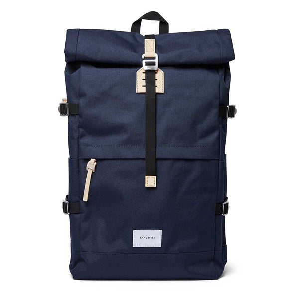 Bernt Sandqvist SQA1373 Backpacks 25L / Navy with Natural Leather