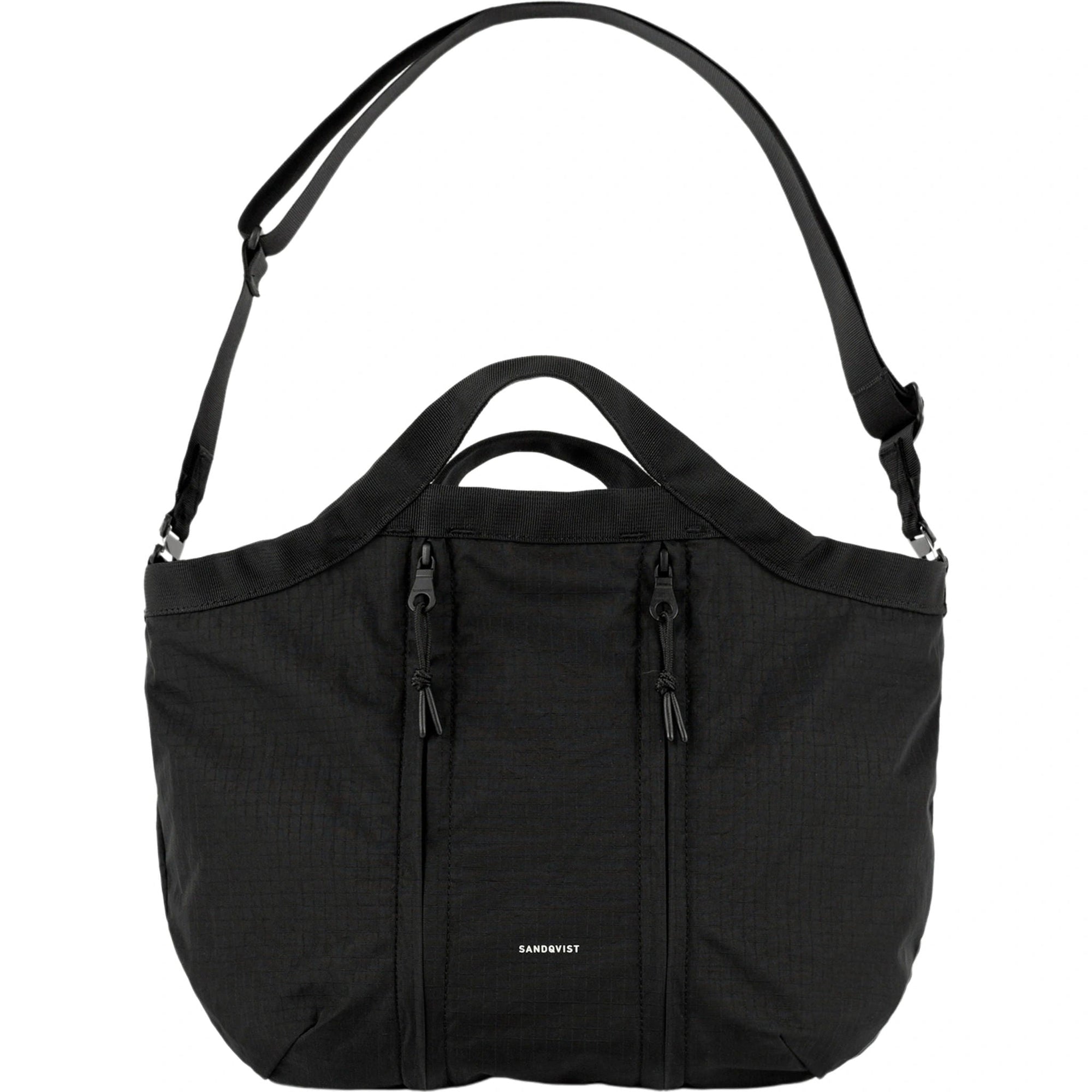Sandqvist | Grid Crossbody Bag | Expandable Shoulder Bag | Black