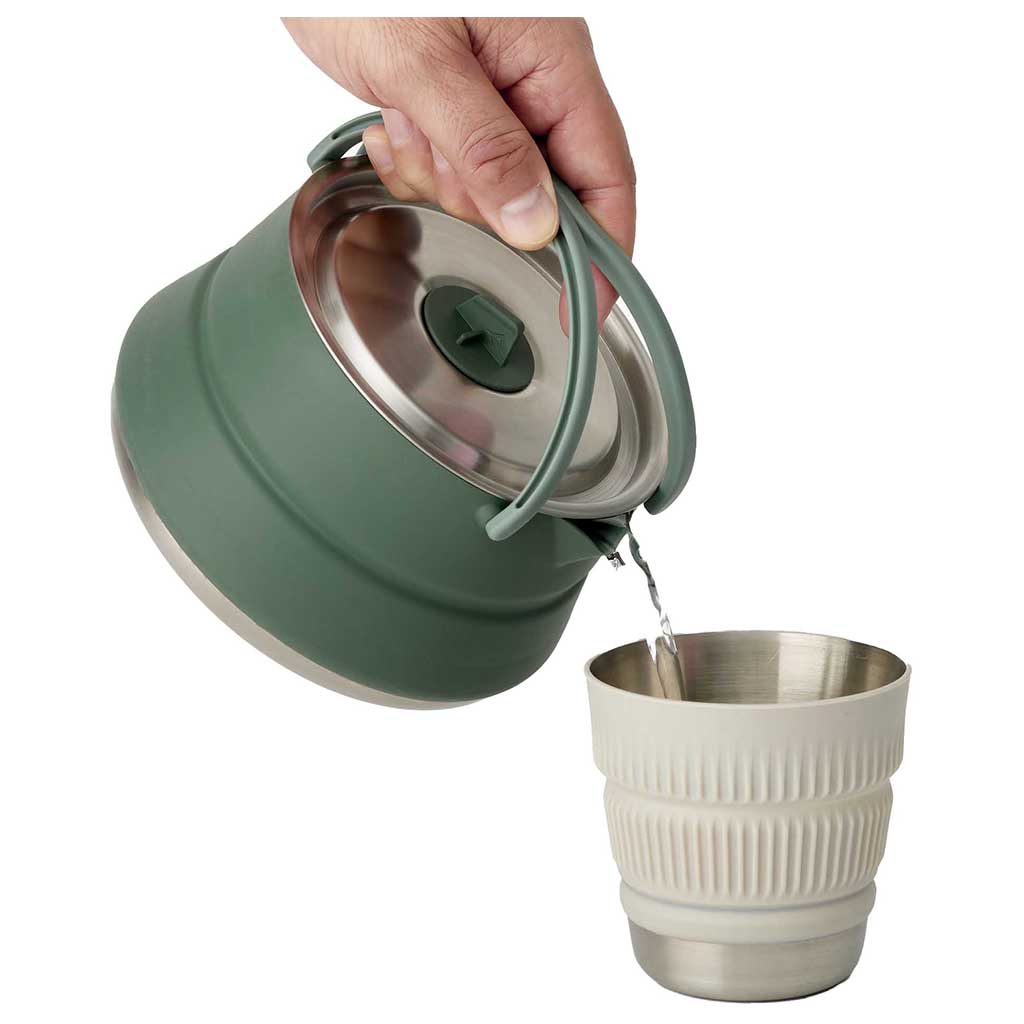 Detour Stainless Steel Collapsible Kettle Sea to Summit ACK026011-392001 Kettles 1.6L / Laurel Wreath/Stainless