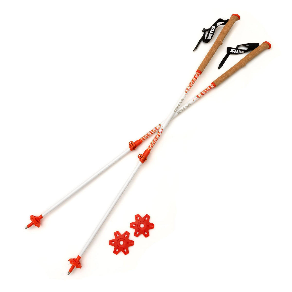 Trekking Poles Alu All Season | Alpine | Tele | 82-145cm Silva 38613 Walking Poles 82-145cm / White/Orange