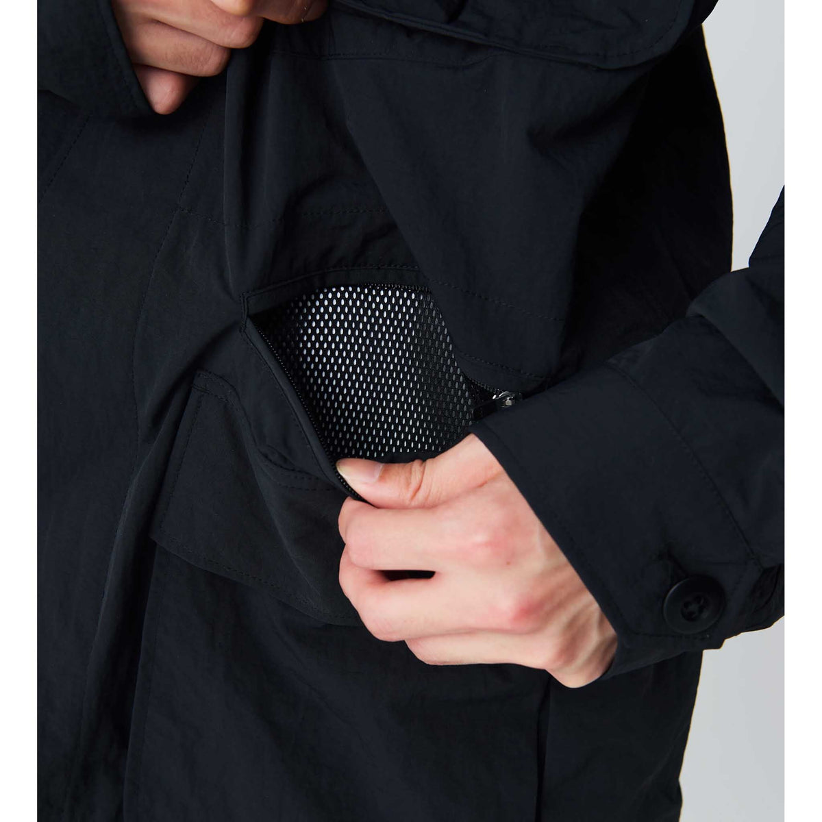 Snow Peak | Nylon Washer Jacket | Military Style Jacket | Black 