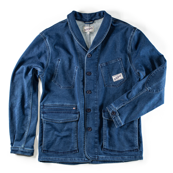 &SONS | Crafter IChore Jacket | Mens Denim Chore Coat | Blue