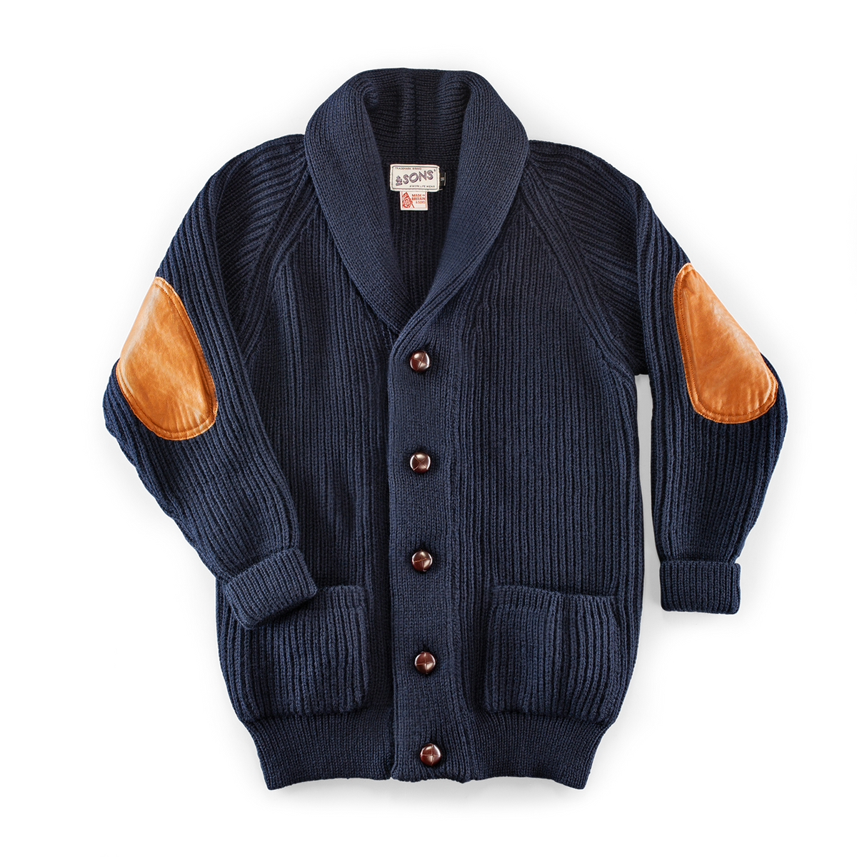 Pioneer British Wool Cardigan &amp;SONS Men's Knitted Cardigans