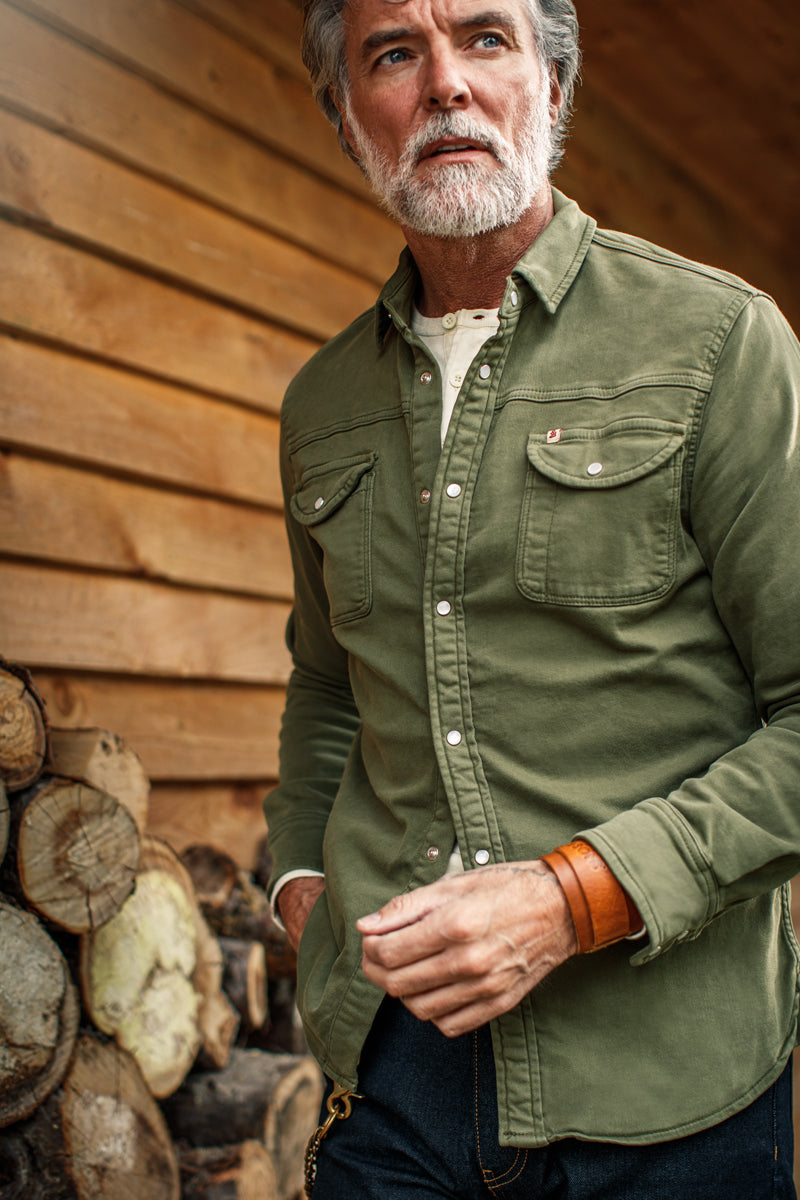 &SONS | Sunday Shirt | Army Green | Traditional Collared, Casual Shirt