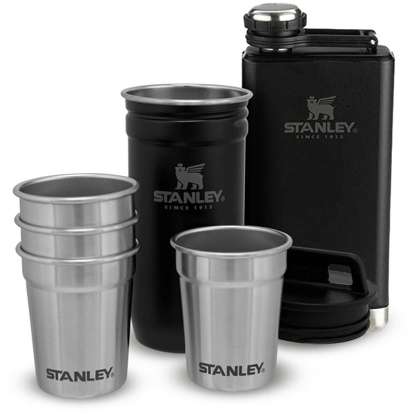 Pre-Party Shot Glass & Flask Set Stanley 10-01883-035 Camp Flasks 230ml / Matte Black Pebble