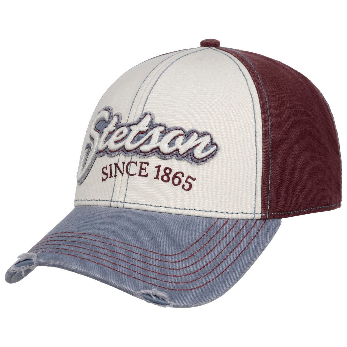 Baseball Cap | Vintage Distressed Stetson 7721143-28-OS Caps &amp; Hats One Size / White/Blue