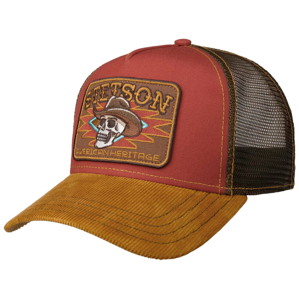Trucker Cap | Skull Stetson 7741106-68-OS Caps & Hats One Size / Yellow/Red