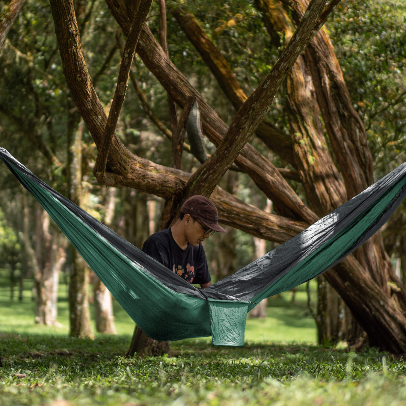 Ticket to the Moon | Original Hammock | PPetrol Green/Dark Grey