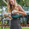 Upcycled Sling Bag Ticket To The Moon TMSLB0534 Sling Bags One Size / Dark Green/Burgundy