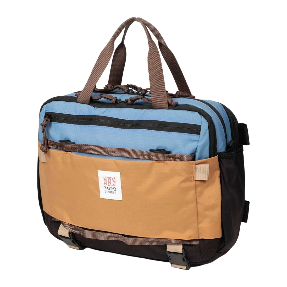 Mountain Cross Pack Topo Designs 932425450000 Sling Bags 17L / River Blue/Brown Oak