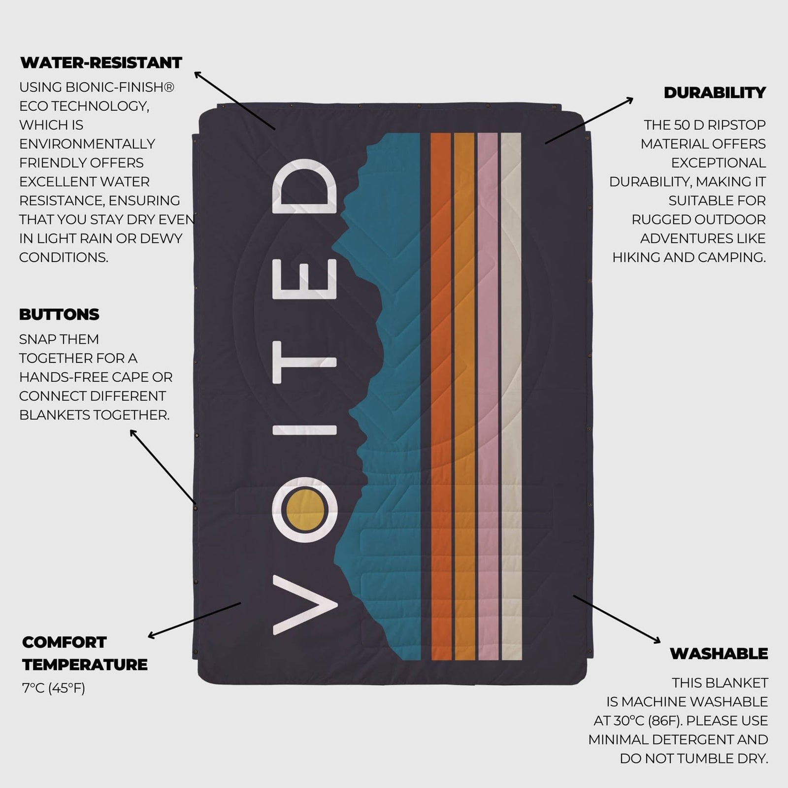 CloudTouch Blanket Voited V2502BLCTCPKS Blankets One Size / Peaks