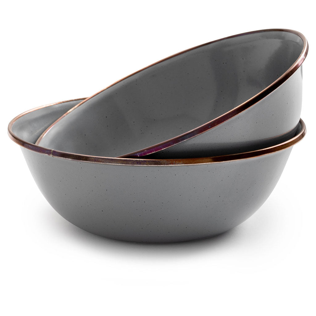 Enamel Bowls | Set of 2 Barebones Living CKW-357 Bowls One Size / Slate Grey