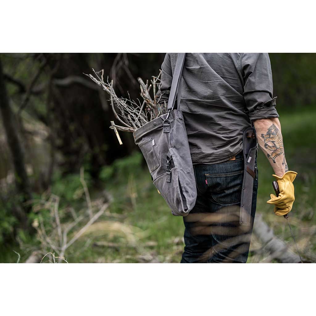 Waxed Canvas Gathering Bag Barebones Living GDN-068 Gathering Bags One Size / Slate Grey