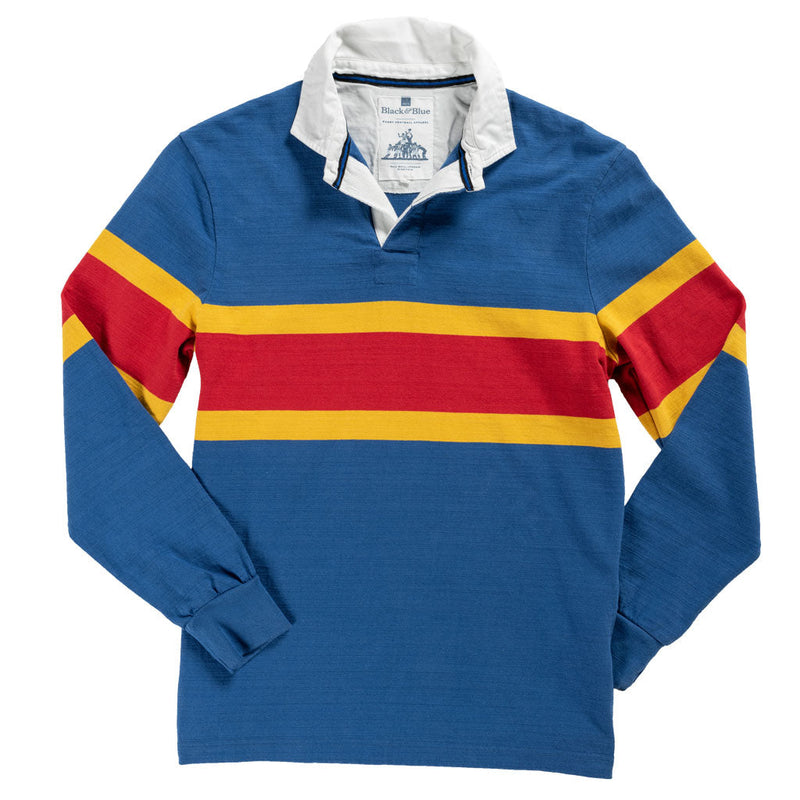 Black & Blue 1871 | Heritage Striped Rugby Shirt | Green | WildBounds