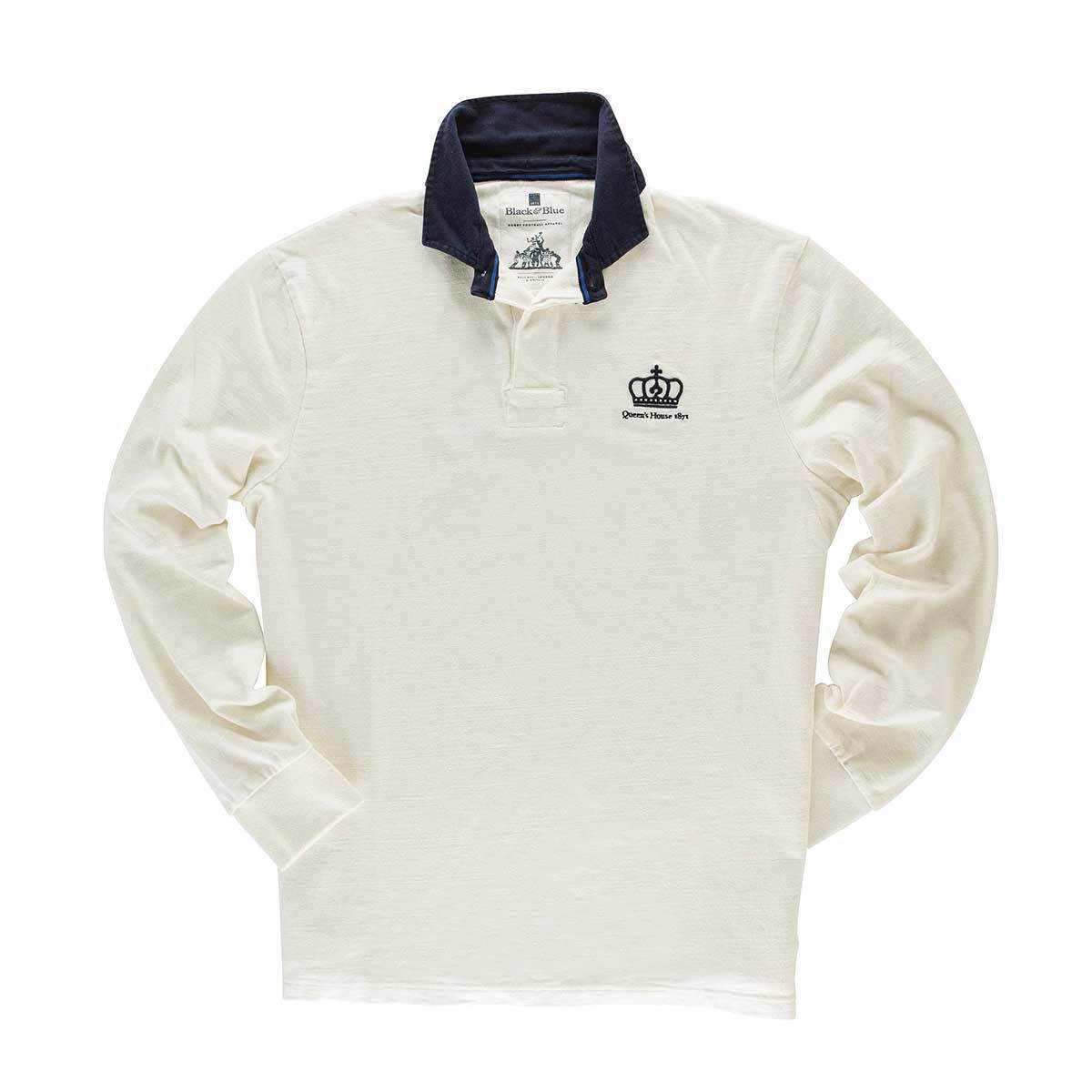 Queen's House 1871 Rugby Shirt Black &amp; Blue 1871 Shirts - Rugby Shirts