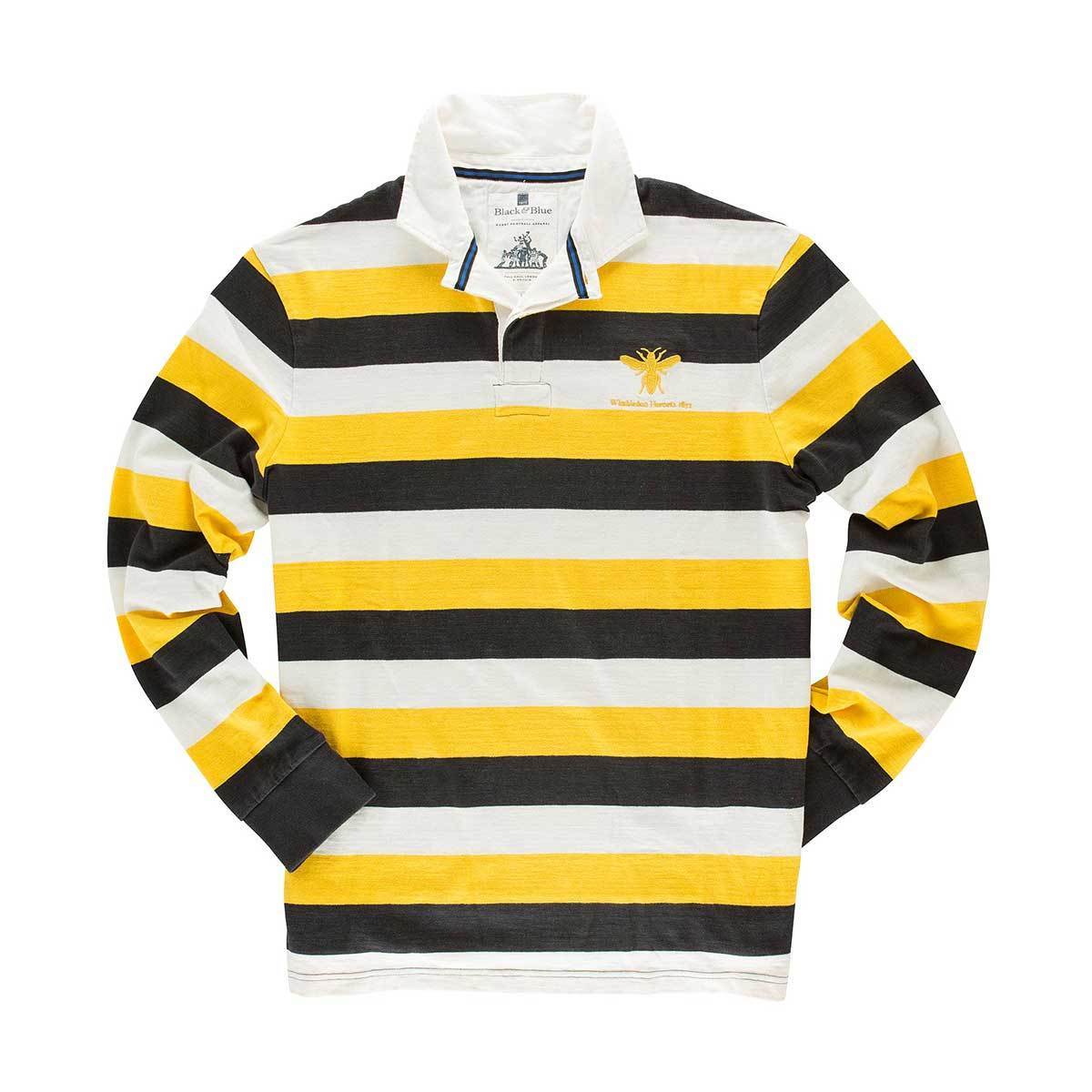 Wimbledon Hornets 1871 Rugby Shirt Black &amp; Blue 1871 Shirts - Rugby Shirts