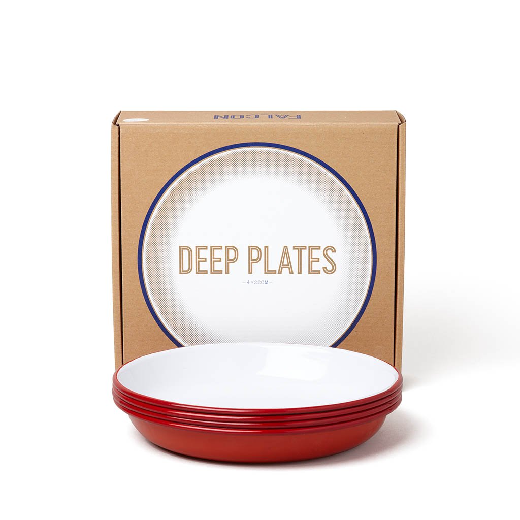Deep Plates (Set of 4) 22 cm Pillarbox Red