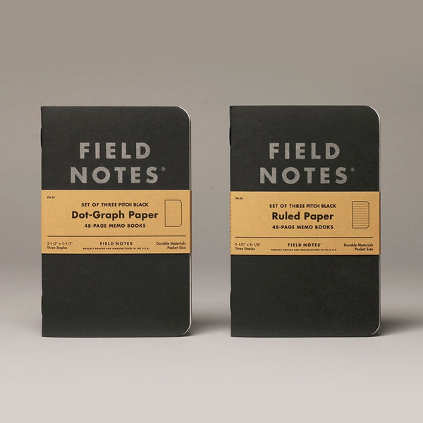 Field Notes | Memo Book | Dot-Graph | 3-Pack | Gloss Black Notebook ...
