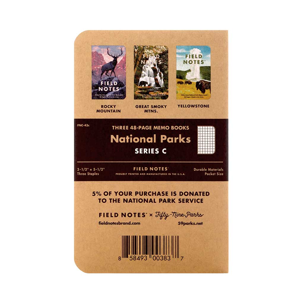 Field Notes US National Parks Series C 3Pack National Parks